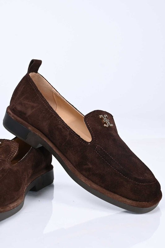Bestello Genuine Leather Loafer Women's Shoes 340-2007 with Buckle, Slip-On, Thermo Sole