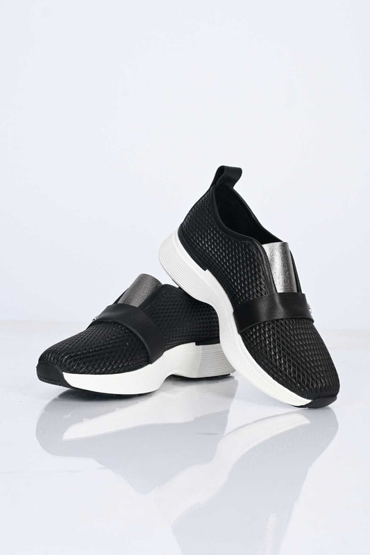 Bestello Slip-On Elastic Sneaker with Staple Detail, Thermo Sole, Genuine Leather, 338-7084 Women's Shoes