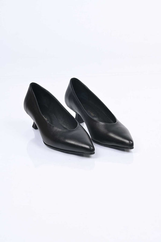 Bestello Genuine Leather Slip-On Shoes with Neolite Sole and Thin Heel 342-040 Women's Shoes