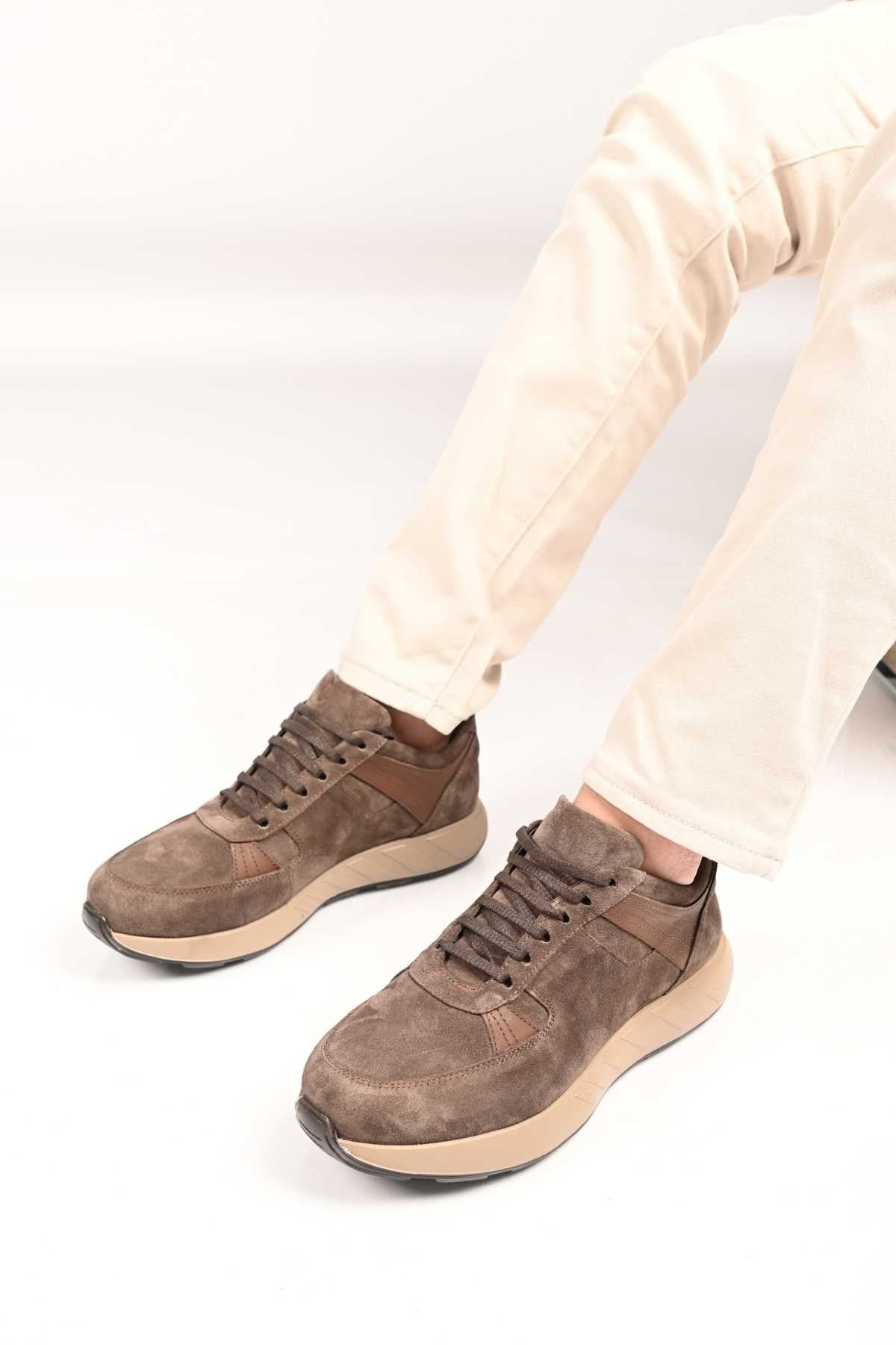 Bestello Lace-Up Genuine Leather Sneakers with EVA Sole 172-64198 Men's Shoes