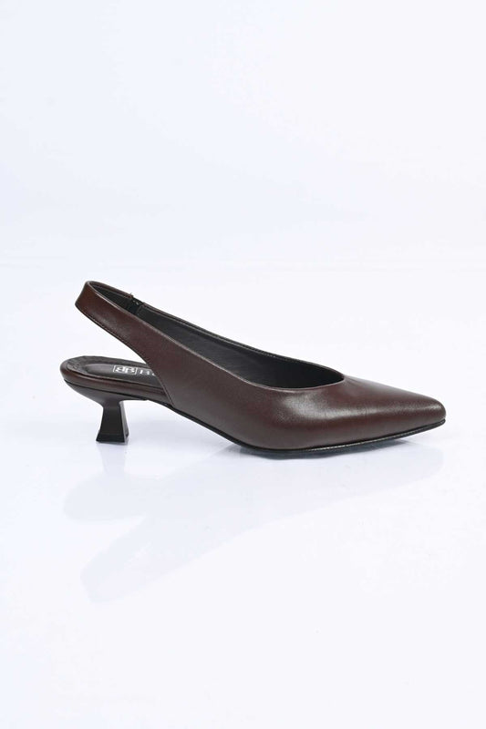 Bestello Slip-On Genuine Leather Open-Back Thin-Heeled Shoes with Neolite Sole 342-041 Women's Shoes