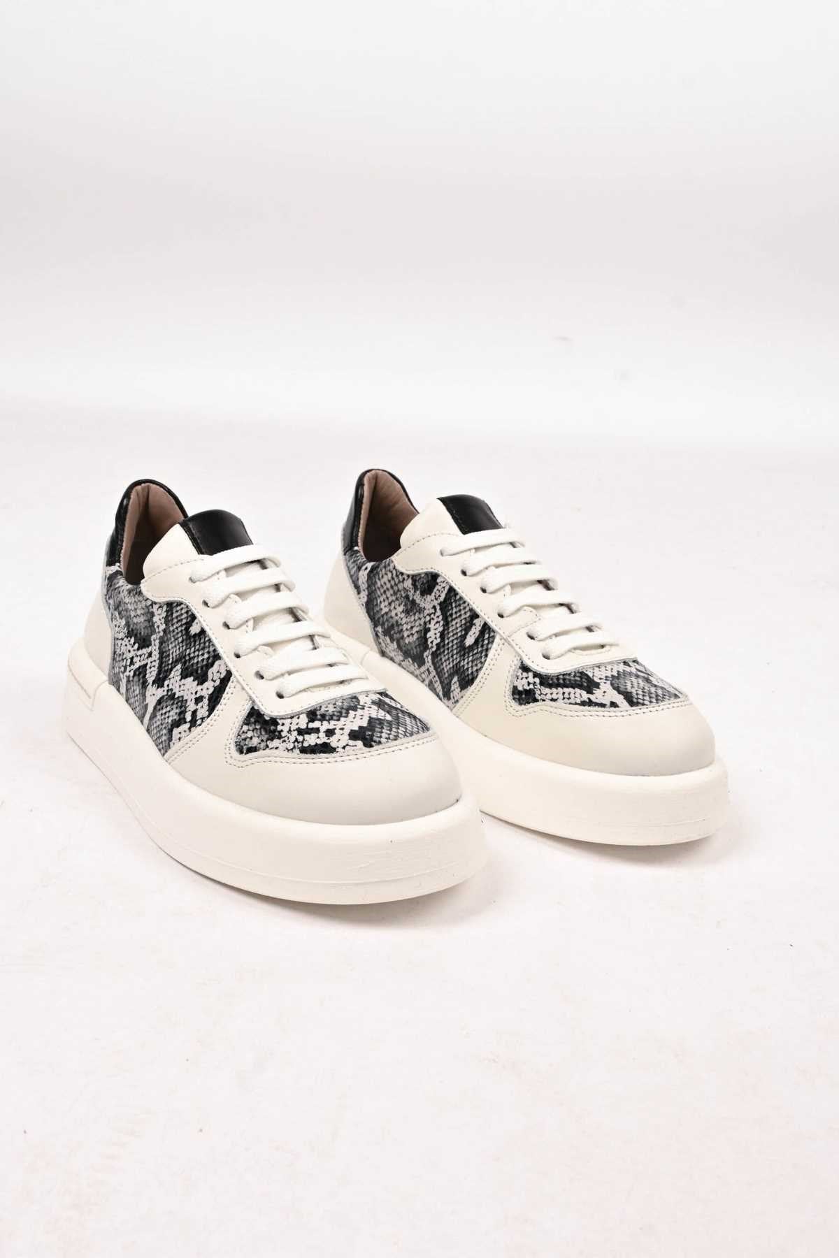 Bestello Lace-Up Genuine Leather Sneakers with Thermo Sole 101-FARBI-52 Women's Shoes
