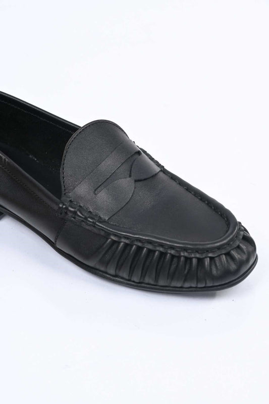 Bestello Genuine Leather Loafer with Elasticized Slip-On Design and TPU Sole 343-265-2660 Women's Shoes