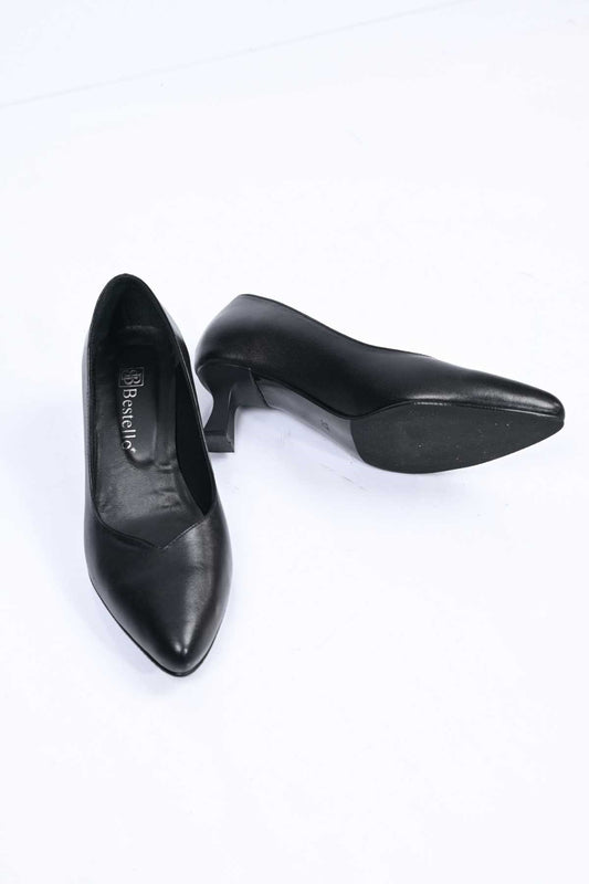Bestello Genuine Leather Slip-On Shoes with Neolite Sole and Thin Heel 342-526 Women's Shoes
