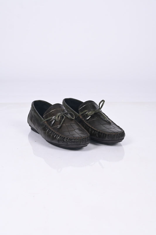Bestello Slip-On Loafers with Bow, Genuine Leather, Polyurethane Sole, Model 028-2068-26Y Men's Shoes