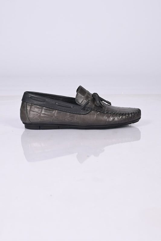 Bestello Slip-On Loafers with Bow, Genuine Leather, Polyurethane Sole, Model 028-2068-26Y Men's Shoes
