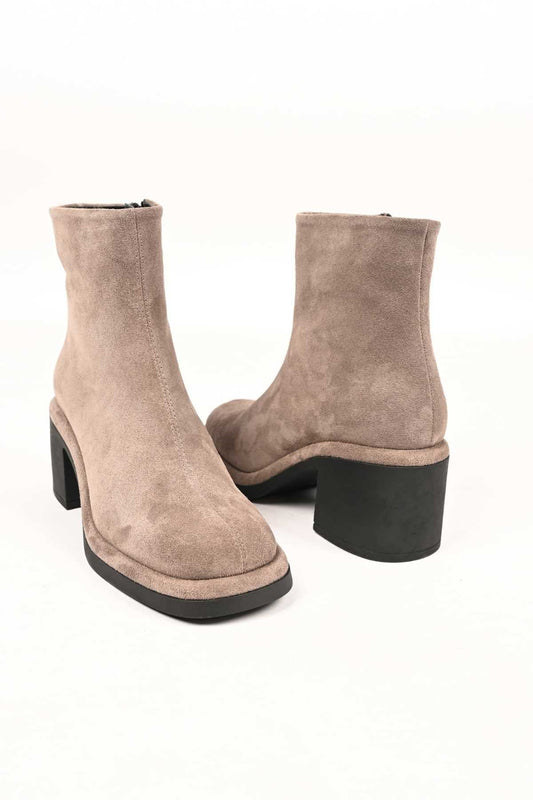 Bestello Women's Genuine Leather Heeled Boots with Thermo Sole, Slip-On Design and Side Zipper, Model 336-1231 Women's Boots
