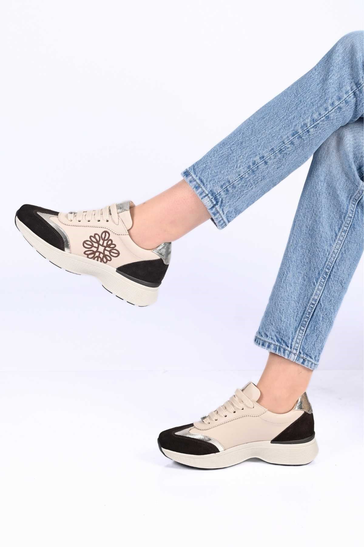 Bestello Lace-Up Genuine Leather Sneakers with Thermo Sole 338-7109 Women's Shoes