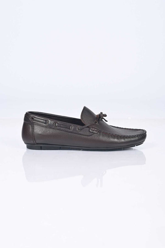 Bestello Men's Genuine Leather Loafers with Bow, Slip-On, Polyurethane Sole, Model 028-2088-26Y