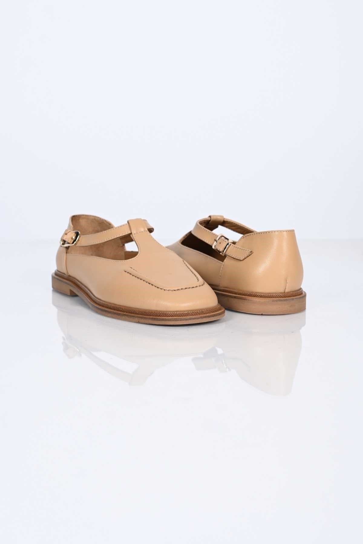Bestello Women's Genuine Leather Everyday Slip-On Shoes with Belt Buckle Detail and Jurdan Sole 332-26121