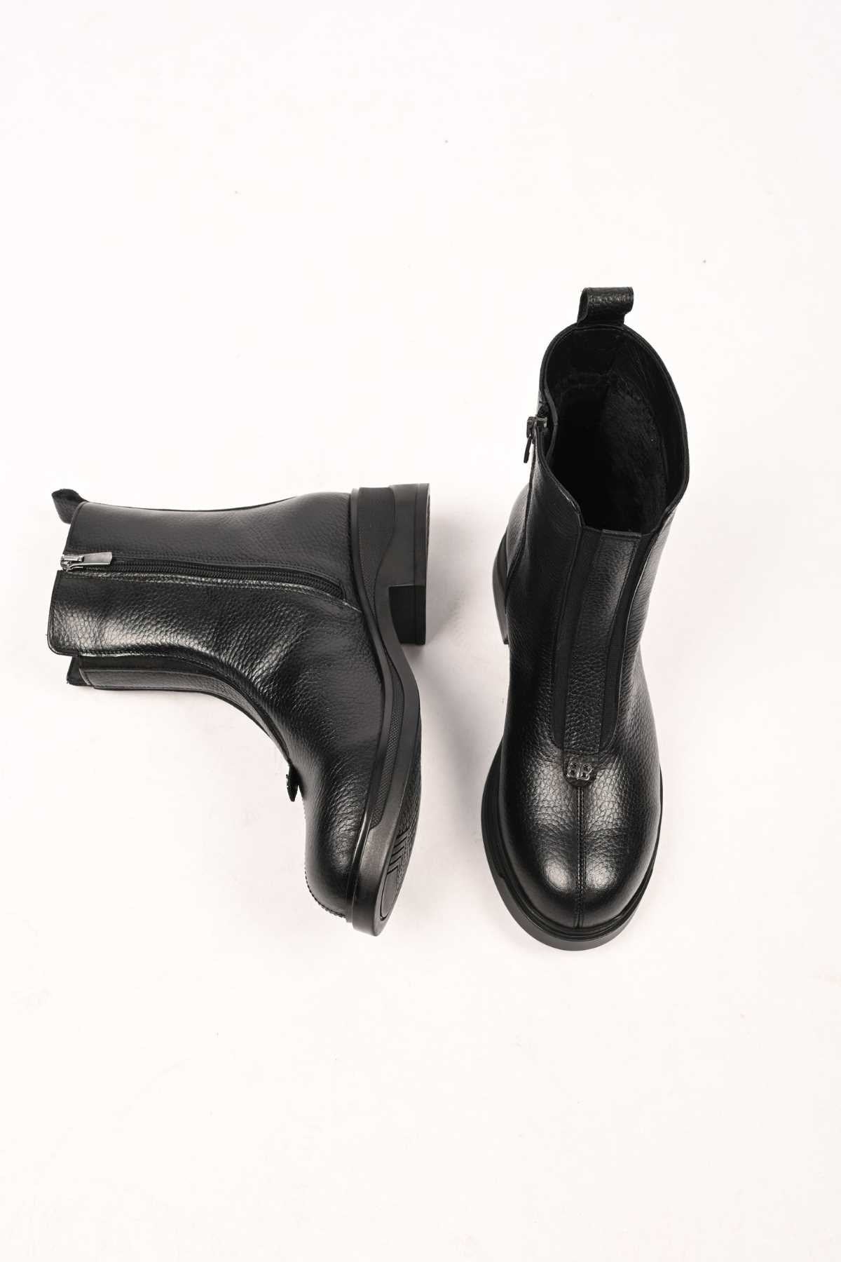 Bestello Slip-On Zip-Up Genuine Leather Casual Boots with Thermo Sole 335-662-17 Women's Boots