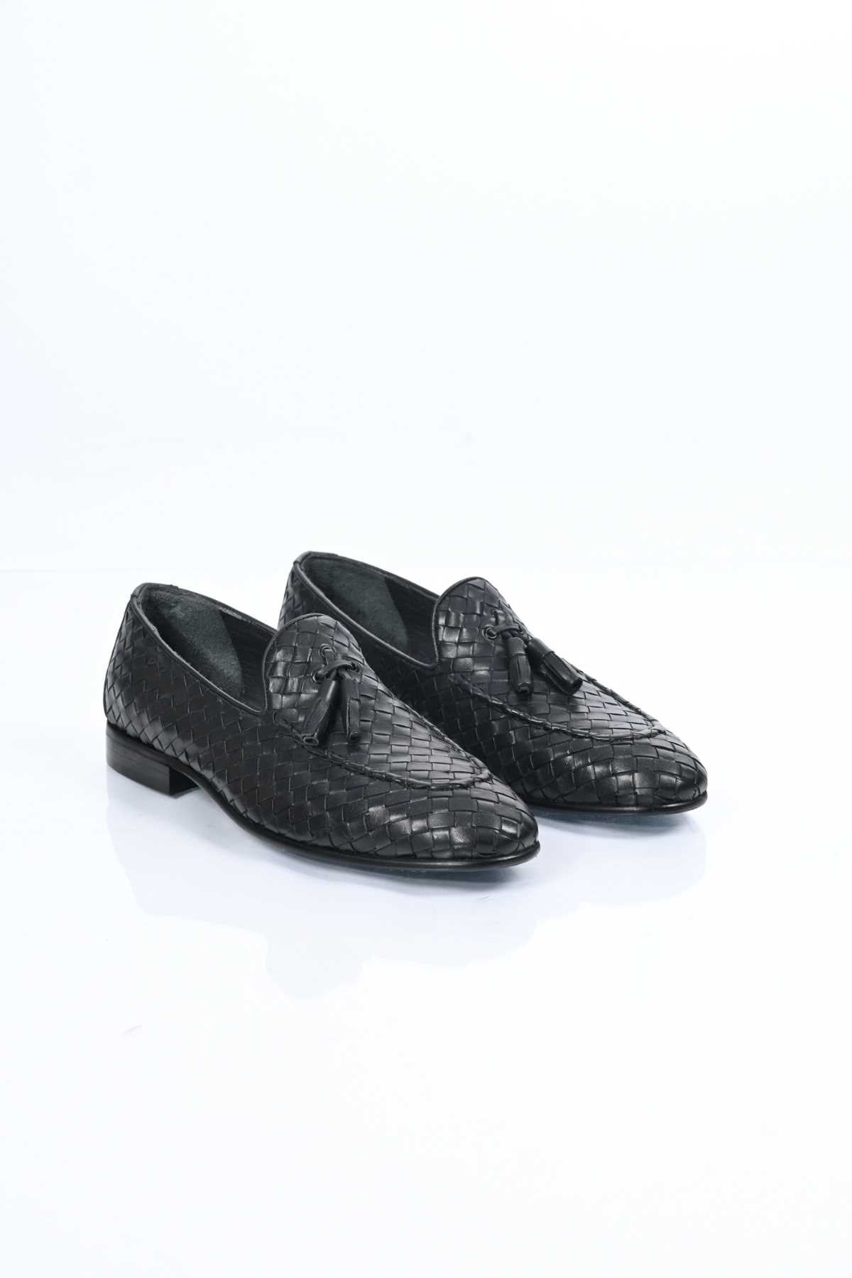 Bestello Slip-On Tassel Braided Genuine Leather Classic Shoes with Neolite Sole 333-2357 Men's Shoes