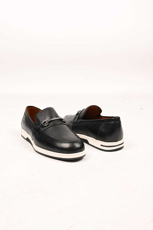 Bestello Slip-On Buckle Loafers with Thermo Sole Genuine Leather 333-5582 Men's Shoes