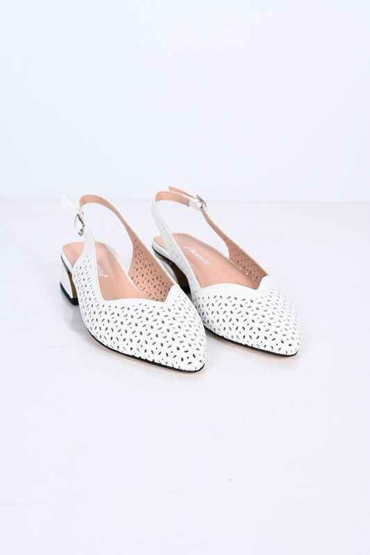 Bestello Genuine Leather Pointed-Toe Shoes with Studded Neolite Sole and Thick Heel 339-307 Women's Shoes