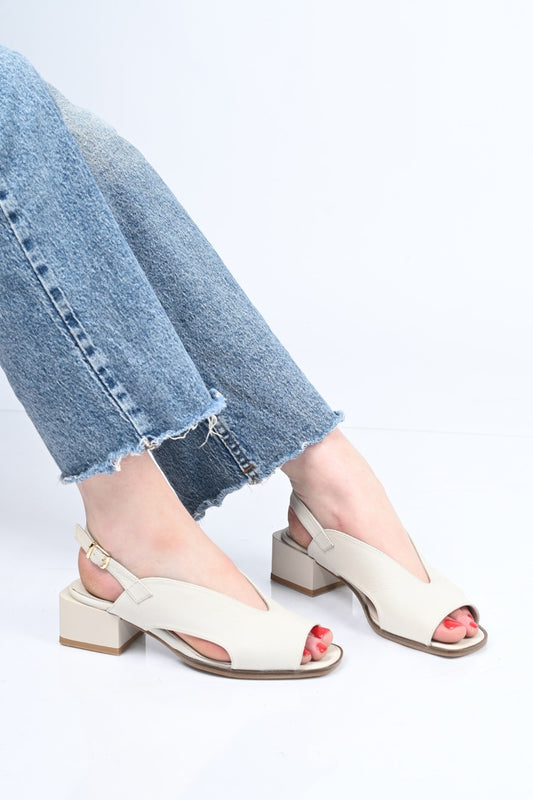 Bestello Genuine Leather Sandals with Strapless Belt Detail and Jurdan Sole 342-172 Women's Sandals