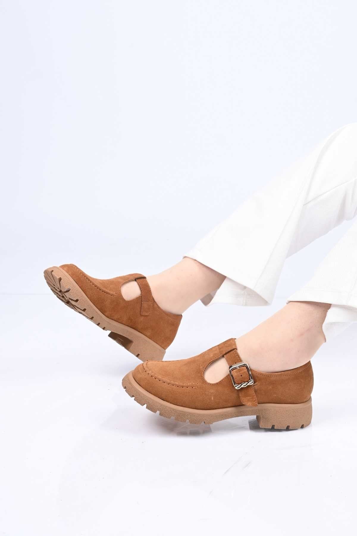 Bestello Slip-On with Belt Buckle, Thermo Sole, Genuine Leather Casual 345-4223 Women's Shoes