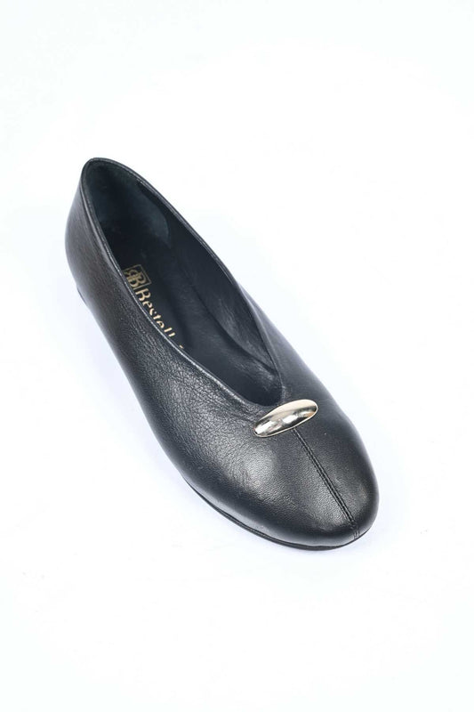 Bestello Slip-On Buckled Genuine Leather Ballet Flats with Neolite Sole 342-051 Women's Ballet Flats