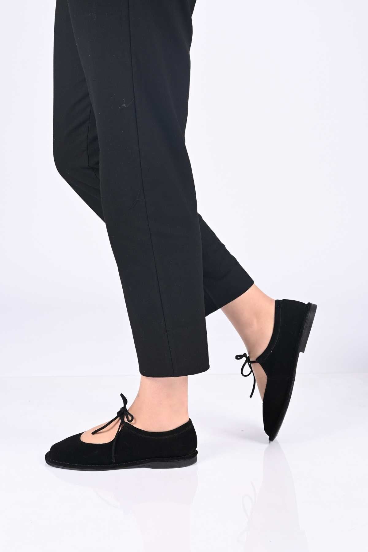Bestello Lace-Up Genuine Leather Ballet Flats with Thermo Sole 332-25520 Women's Shoes