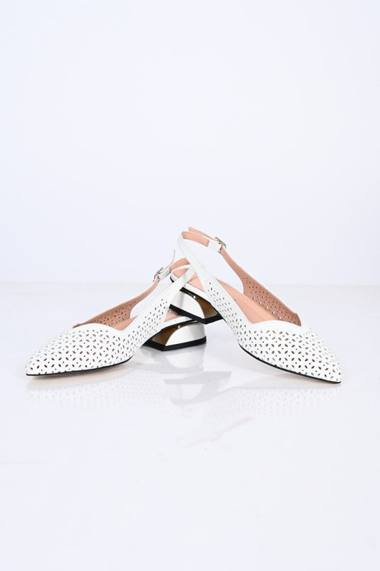 Bestello Genuine Leather Pointed-Toe Shoes with Studded Neolite Sole and Thick Heel 339-307 Women's Shoes