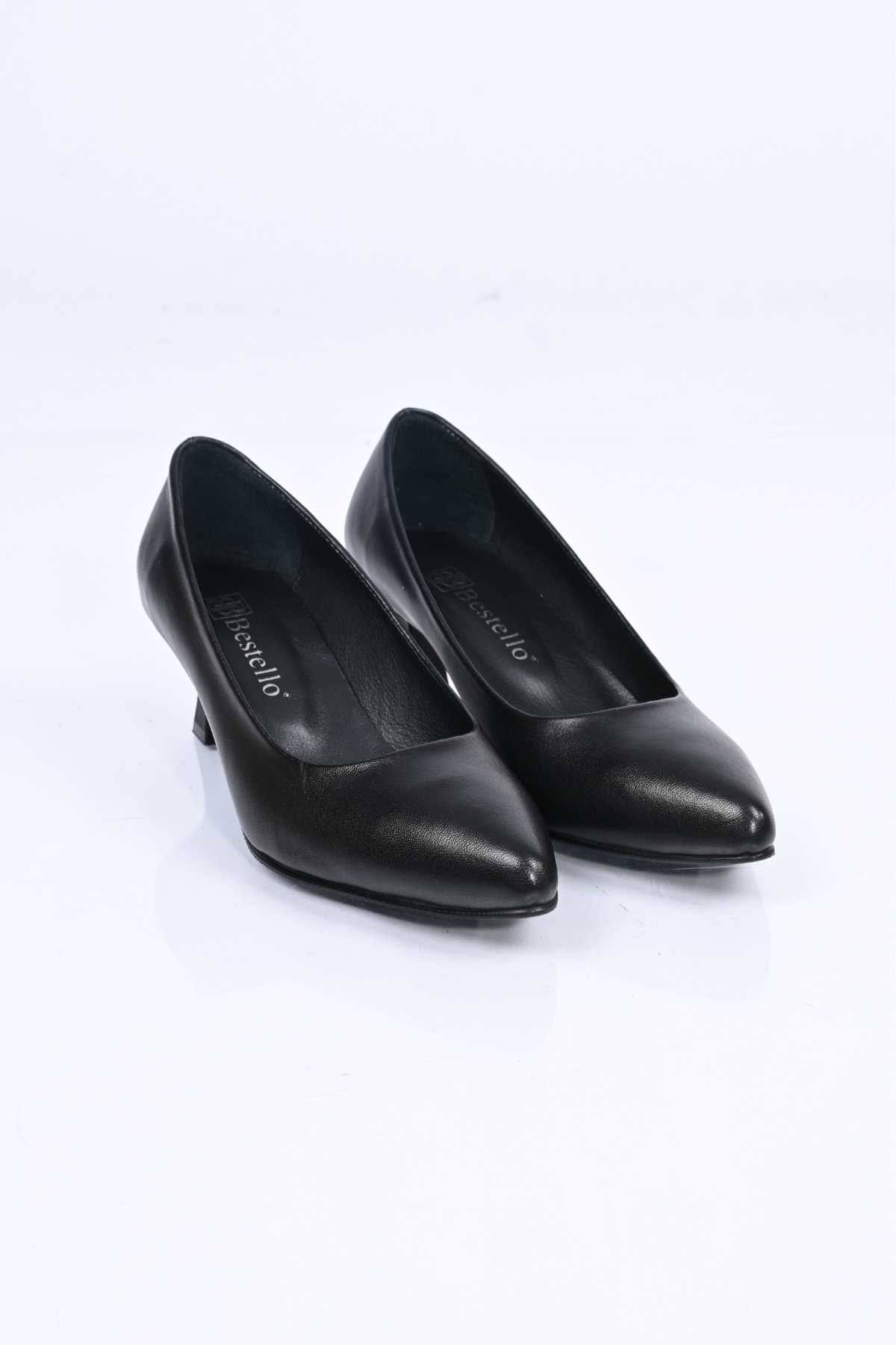 Bestello Genuine Leather Slip-On Shoes with Neolite Sole and Thin Heel 342-538 Women's Shoes