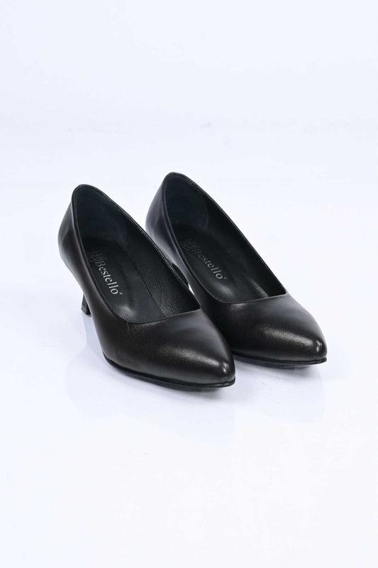 Bestello Genuine Leather Slip-On Shoes with Neolite Sole and Thin Heel 342-538 Women's Shoes