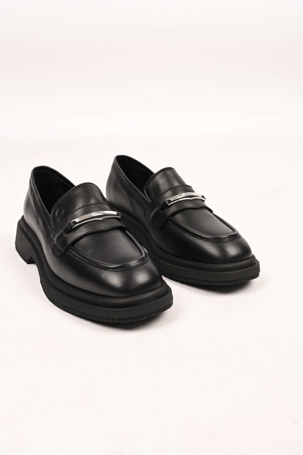 Bestello Slip-On Buckled Thermo Sole Genuine Leather Casual 334-1845-28 Women's Shoes