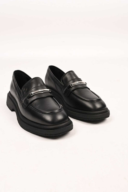 Bestello Slip-On Buckled Thermo Sole Genuine Leather Casual 334-1845-28 Women's Shoes