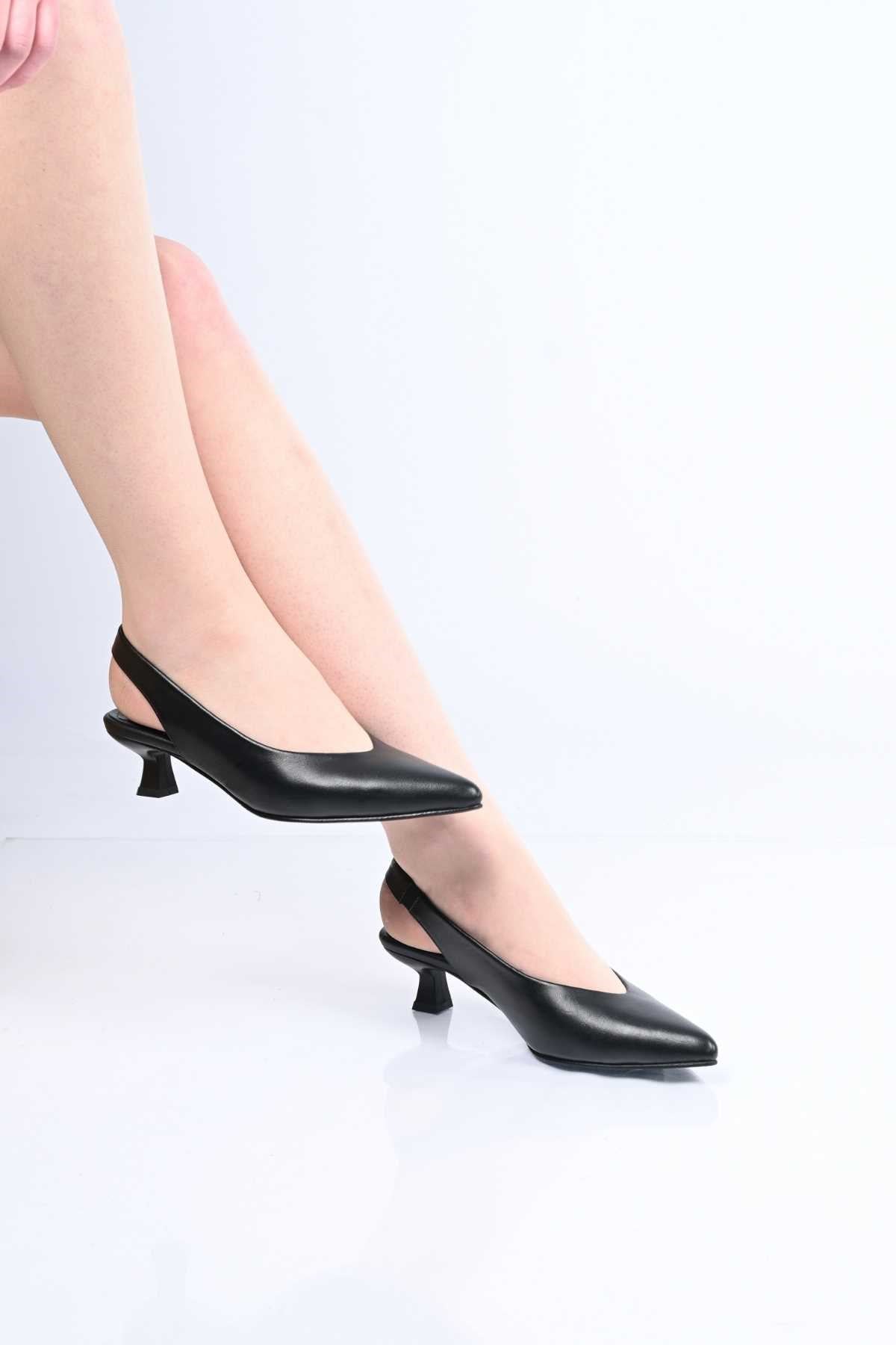 Bestello Slip-On Genuine Leather Open-Back Thin-Heeled Shoes with Neolite Sole 342-041 Women's Shoes
