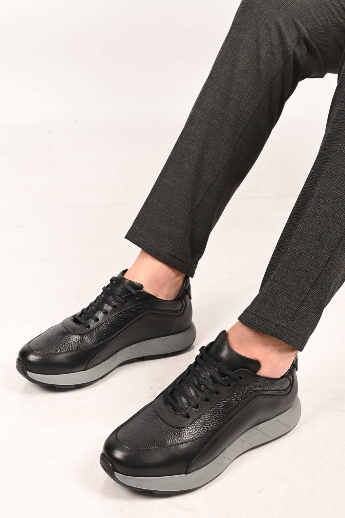 Bestello Lace-Up Genuine Leather Sneakers with EVA Sole 172-64156 Men's Shoes