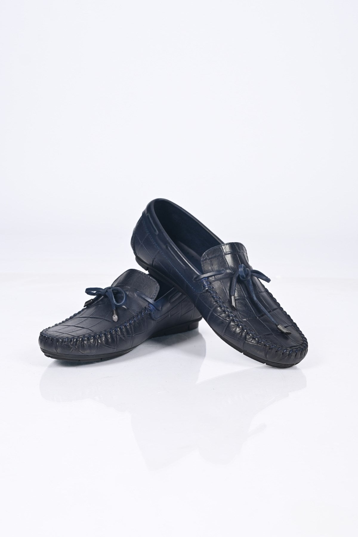 Bestello Slip-On Loafers with Bow, Genuine Leather, Polyurethane Sole, Model 028-2068-26Y Men's Shoes
