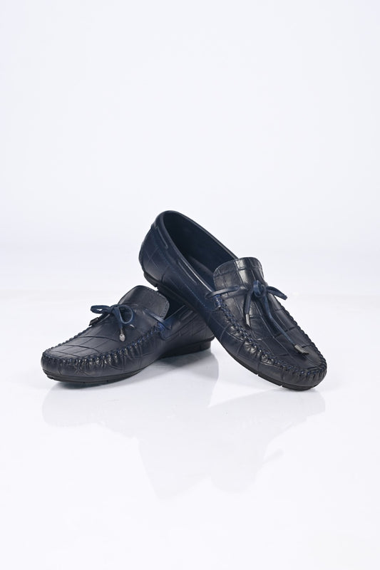 Bestello Slip-On Loafers with Bow, Genuine Leather, Polyurethane Sole, Model 028-2068-26Y Men's Shoes