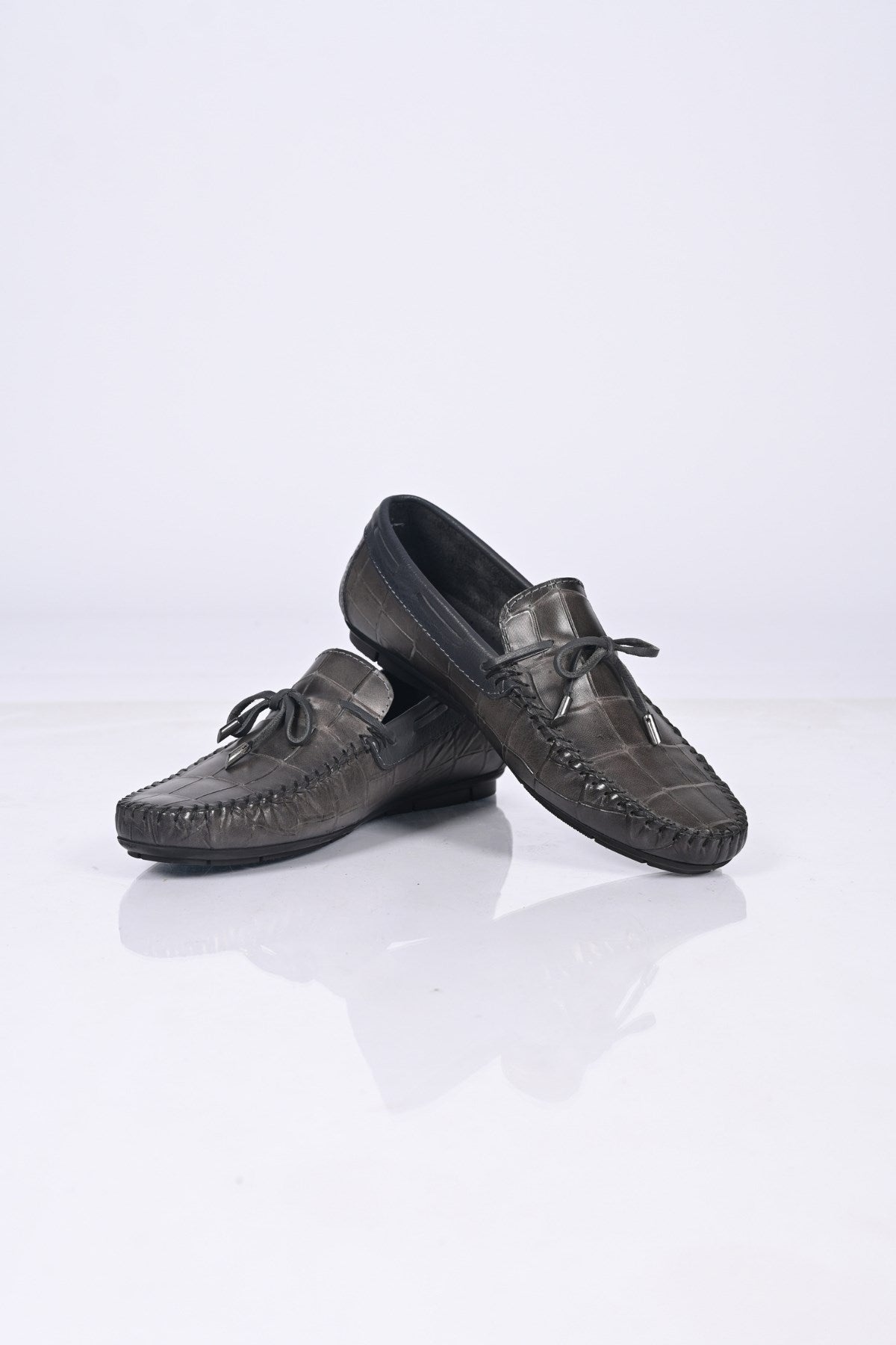 Bestello Slip-On Loafers with Bow, Genuine Leather, Polyurethane Sole, Model 028-2068-26Y Men's Shoes