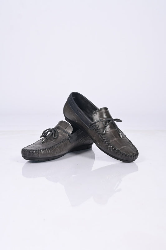 Bestello Slip-On Loafers with Bow, Genuine Leather, Polyurethane Sole, Model 028-2068-26Y Men's Shoes