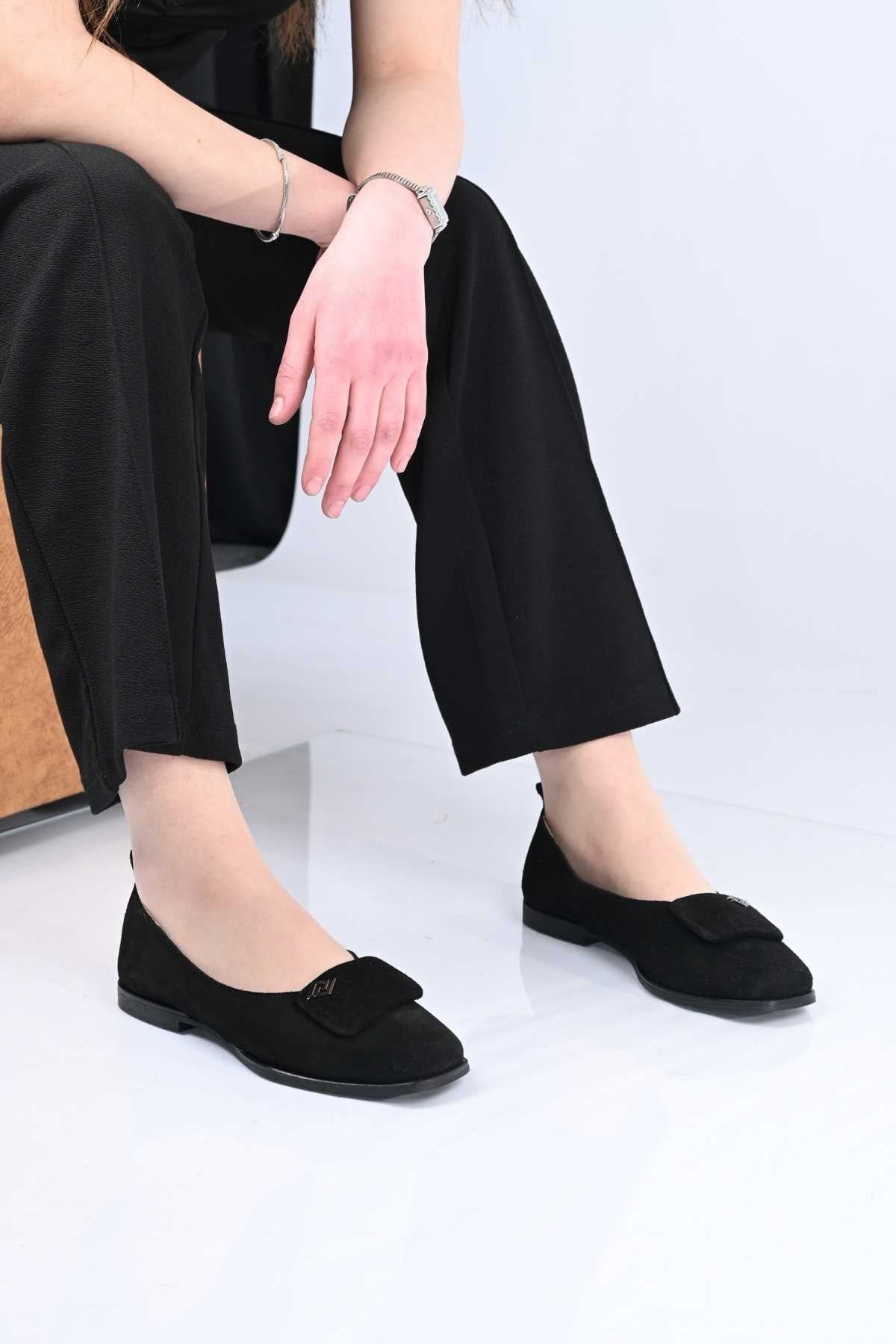 Bestello Genuine Leather Ballet Flats with Buckle, Laceless, Jurdan Sole 343-089-110 Women's Shoes