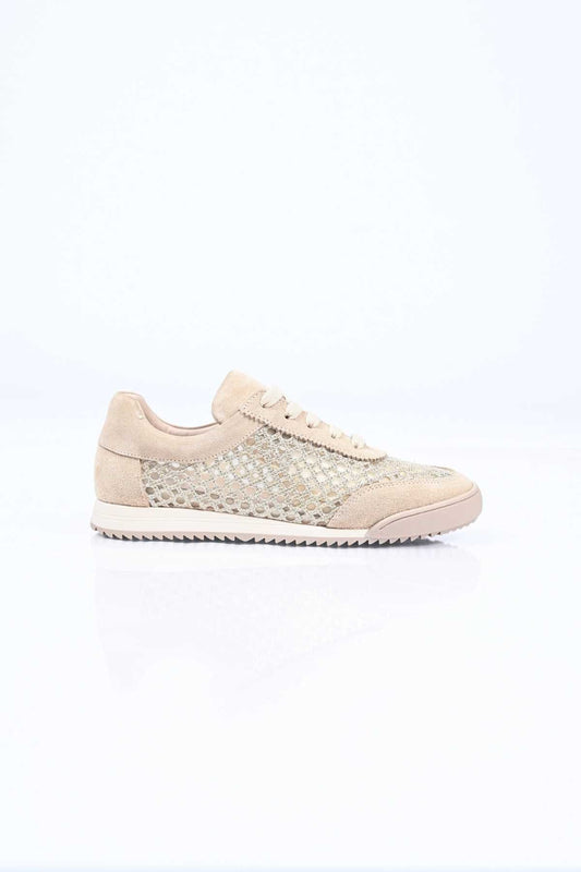 Bestello Lace-Up Mesh Thermo Sole Genuine Leather Sneakers 338-7091 Women's Shoes