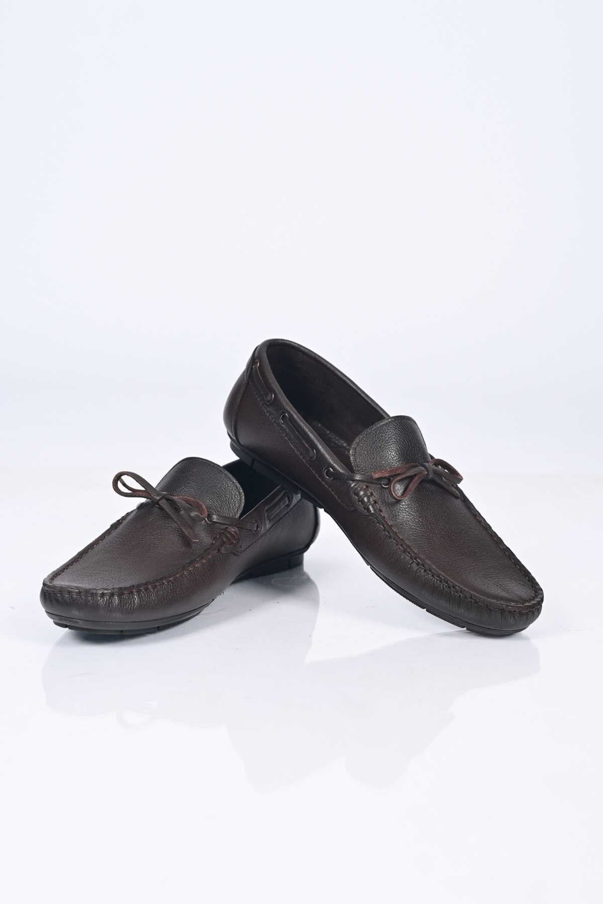 Bestello Men's Genuine Leather Loafers with Bow, Slip-On, Polyurethane Sole, Model 028-2088-26Y