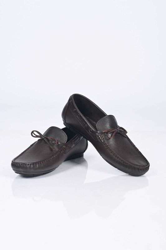 Bestello Men's Genuine Leather Loafers with Bow, Slip-On, Polyurethane Sole, Model 028-2088-26Y