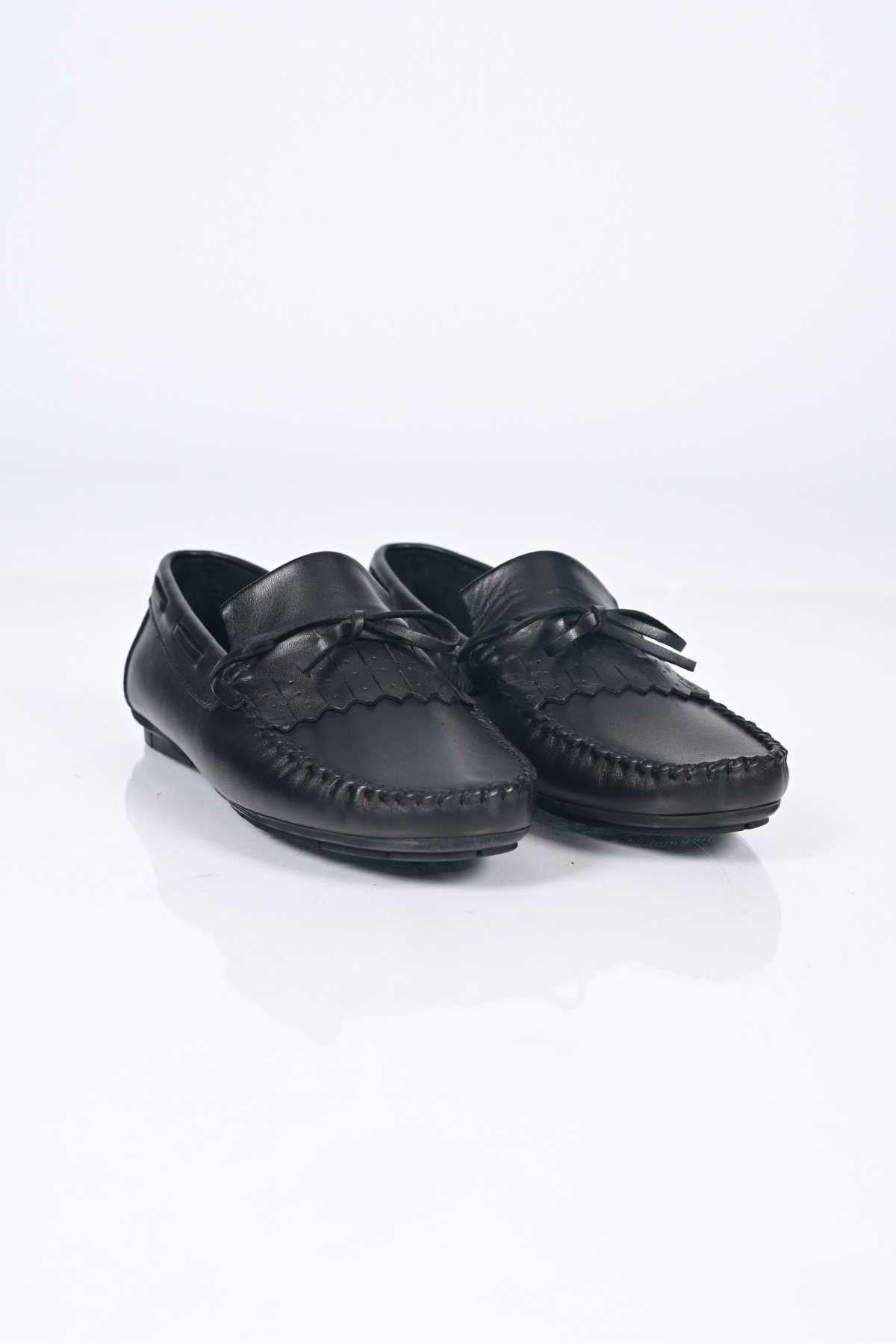 Bestello Slip-On Loafers with Bow, Genuine Leather, Polyurethane Sole, Model 028-2060-26Y Men's Shoes
