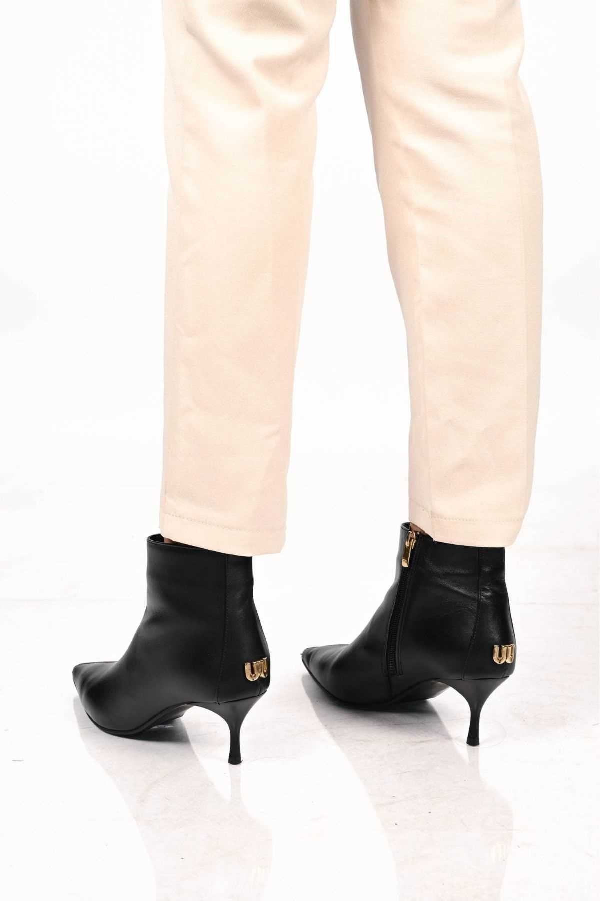 Bestello Slip-On Zip-Up Genuine Leather Boots with Neolite Sole and Slim Heel 337-2308 Women's Boots