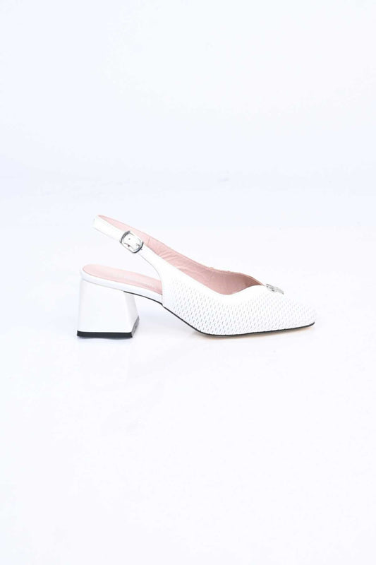 Bestello Genuine Leather Thick-Heeled Shoes with Stapled Neolite Sole 339-337 Women's Shoes