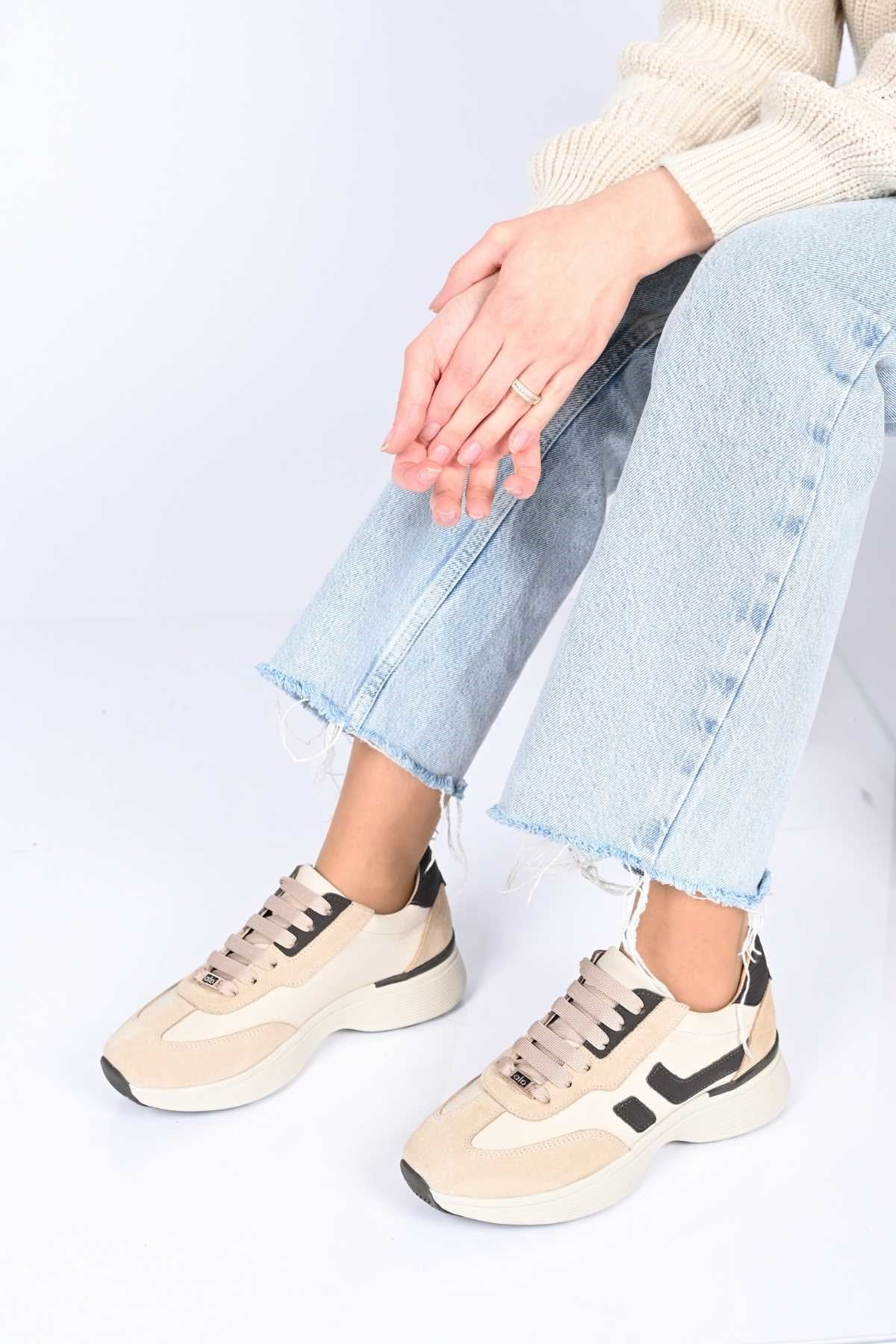 Bestello Lace-Up Genuine Leather Sneakers with Thermo Sole 338-7102 Women's Shoes