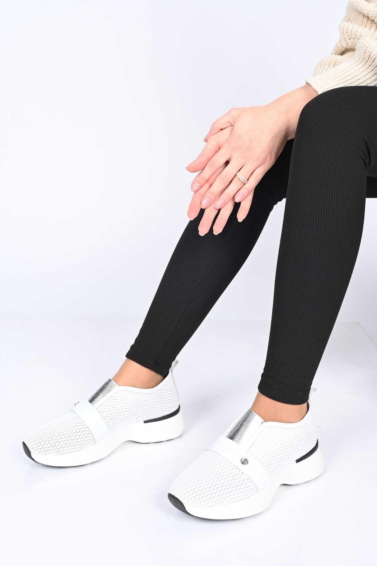 Bestello Slip-On Elastic Sneaker with Staple Detail, Thermo Sole, Genuine Leather, 338-7084 Women's Shoes