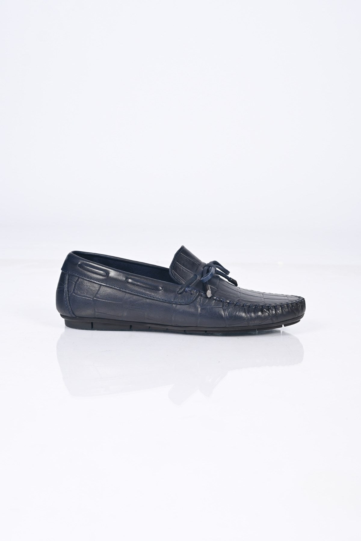 Bestello Slip-On Loafers with Bow, Genuine Leather, Polyurethane Sole, Model 028-2068-26Y Men's Shoes