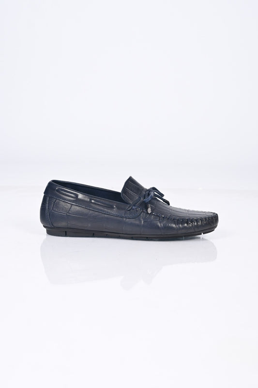 Bestello Slip-On Loafers with Bow, Genuine Leather, Polyurethane Sole, Model 028-2068-26Y Men's Shoes