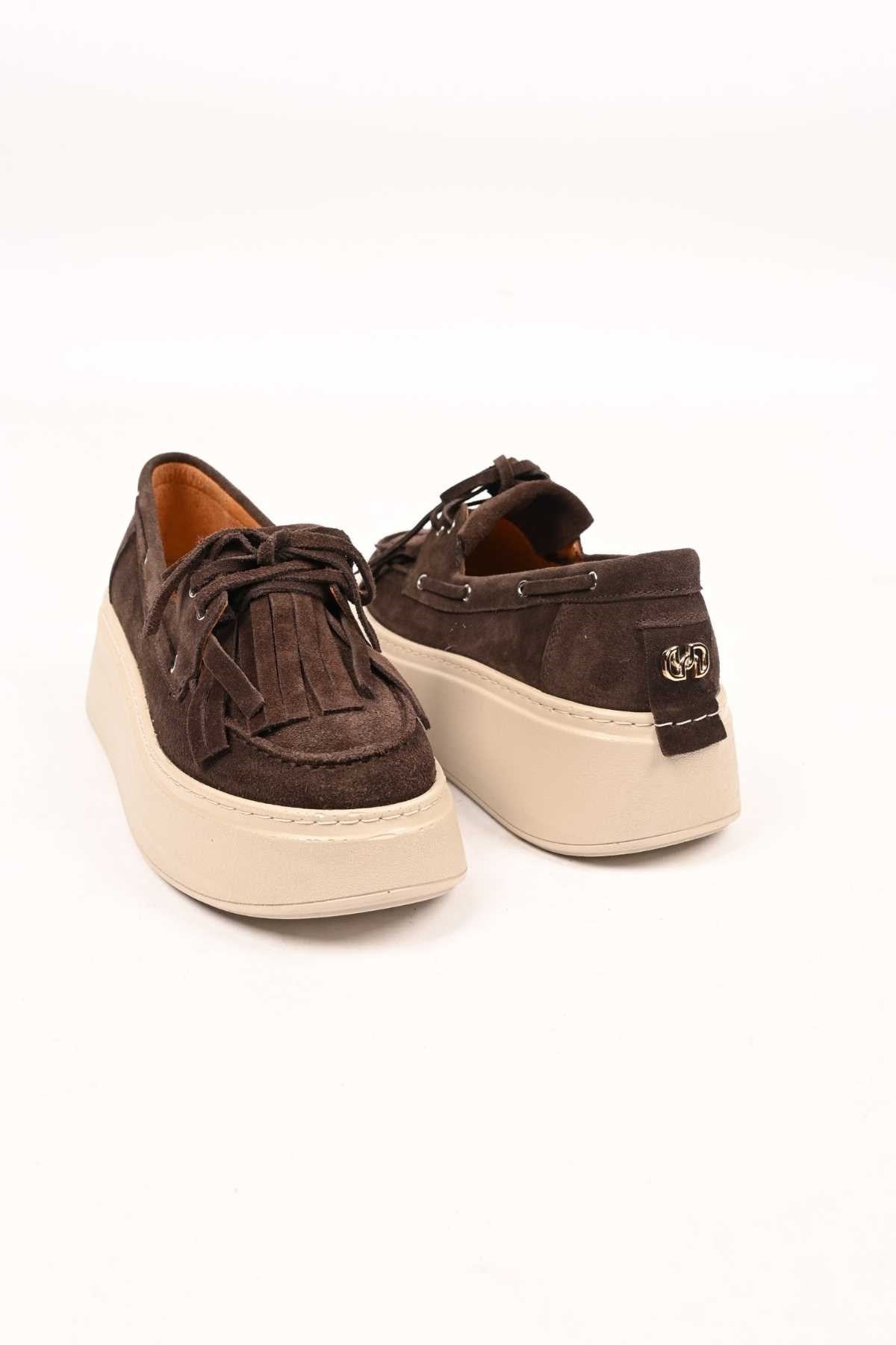 Bestello Slip-On Tassel Genuine Leather Casual Women's Shoes with Poly Sole 334-7877-35 Women's Shoes