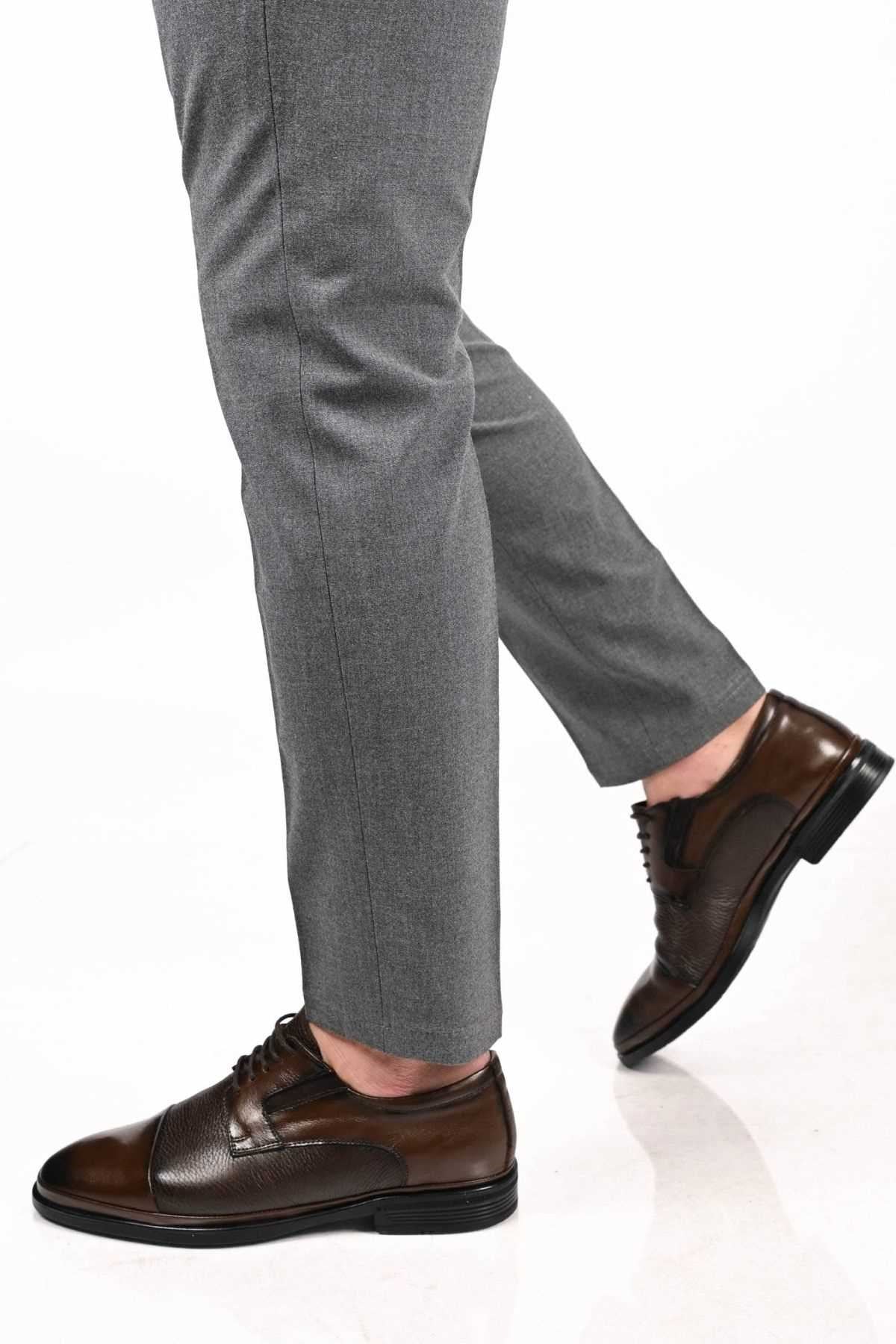 Bestello Lace-Up Genuine Leather Comfort Shoes with Rubber Sole 333-1490 Men's Shoes