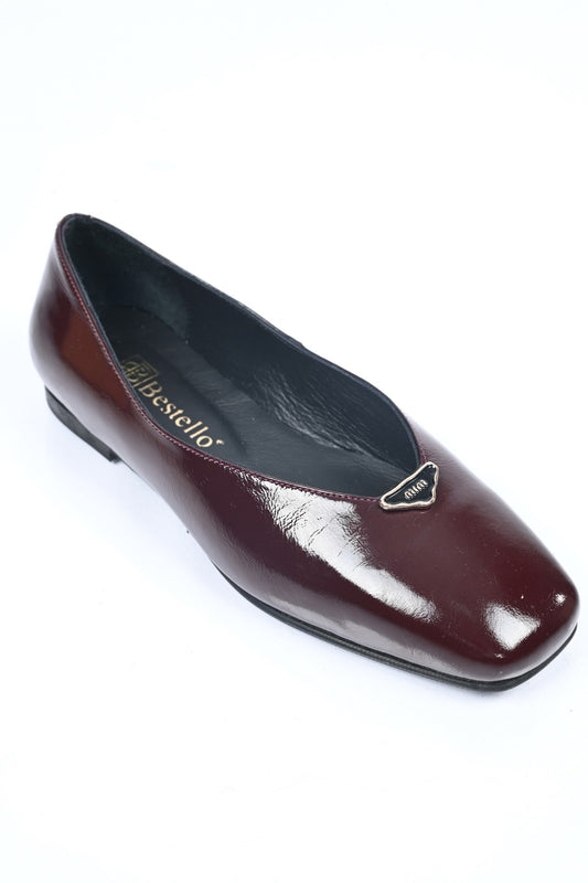 Bestello Genuine Leather Slip-On Ballet Flats with Buckle and Jurdan Sole 342-014 Women's Shoes