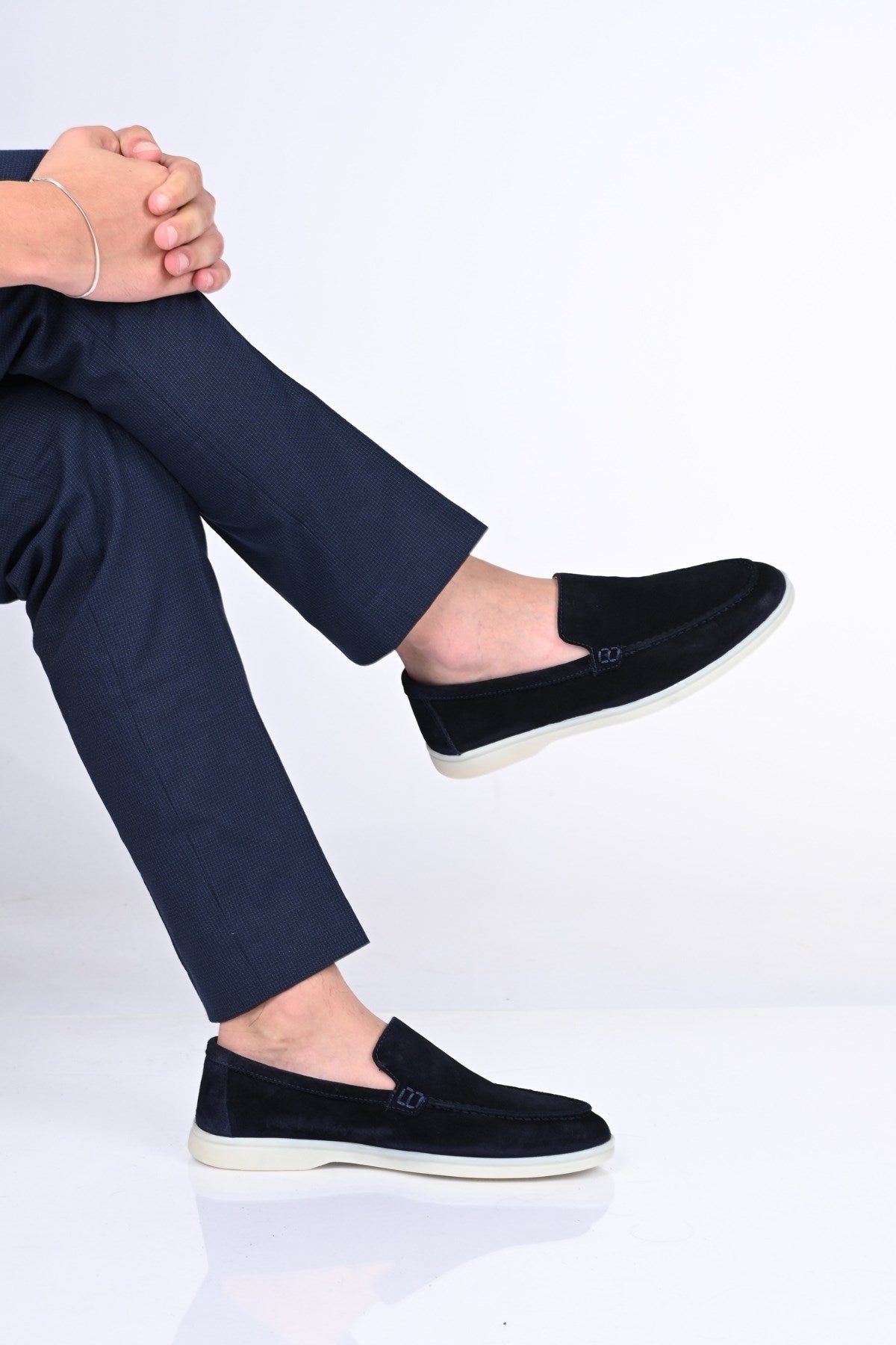 Bestello Slip-On Genuine Leather Loafers with Rubber Sole 028-2000 Men's Shoes