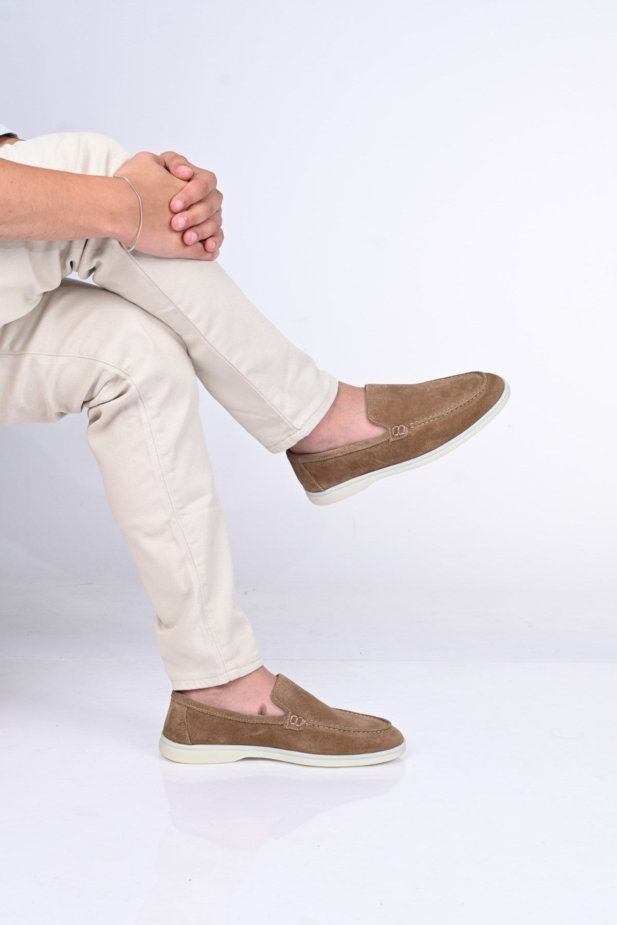 Bestello Slip-On Genuine Leather Loafers with Rubber Sole 028-2000 Men's Shoes