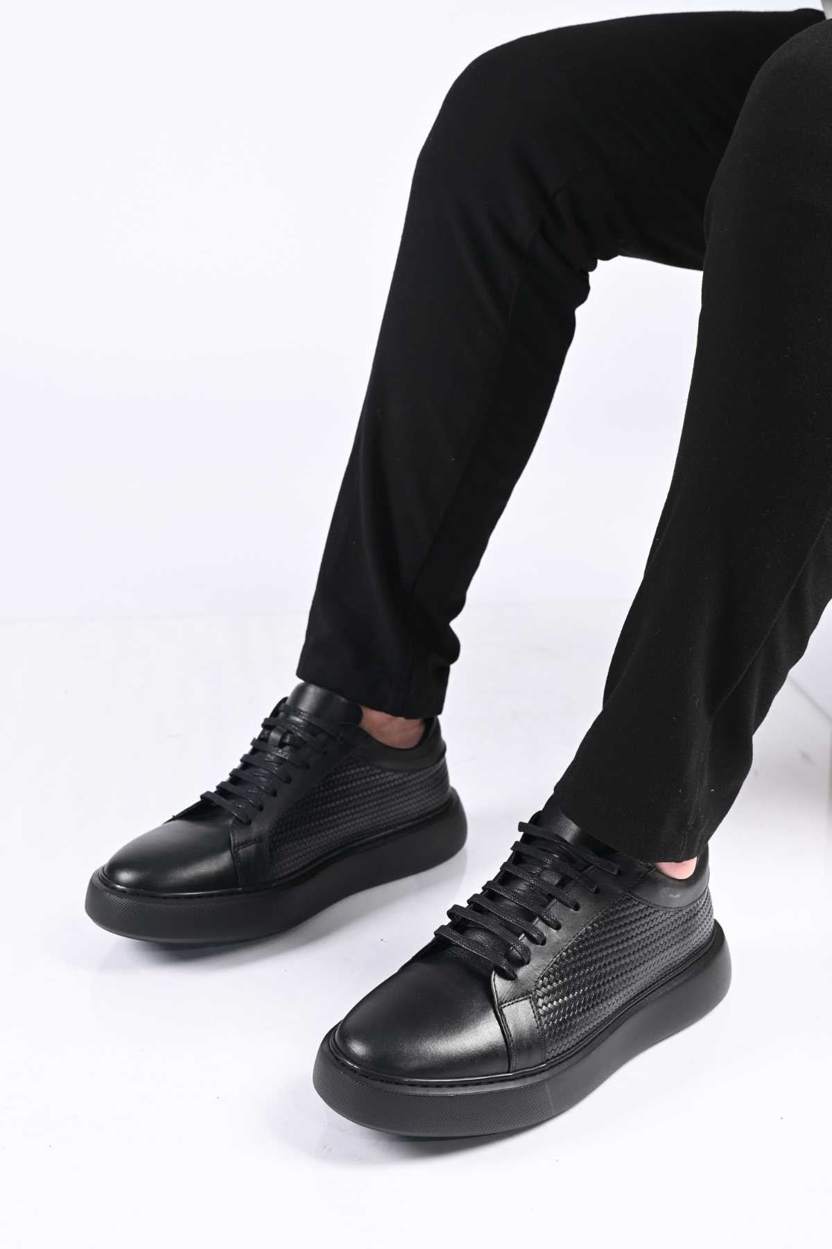 Bestello Lace-Up Genuine Leather Sneakers with EVA Sole 174-22053 Men's Shoes